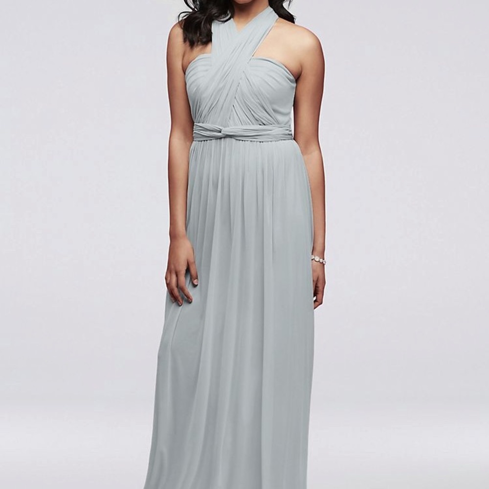 david's bridal multiway bridesmaid dress Style-Your-Way 6 Tie Long Mesh Bridesmaid Dress